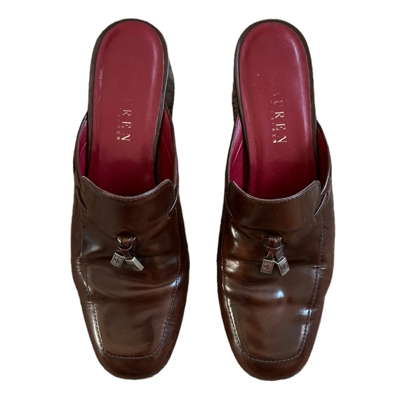 Lauren Ralph Lauren Rosemary Leather Slip-on Mules | Women's 7.5B - Picture 2 of 8